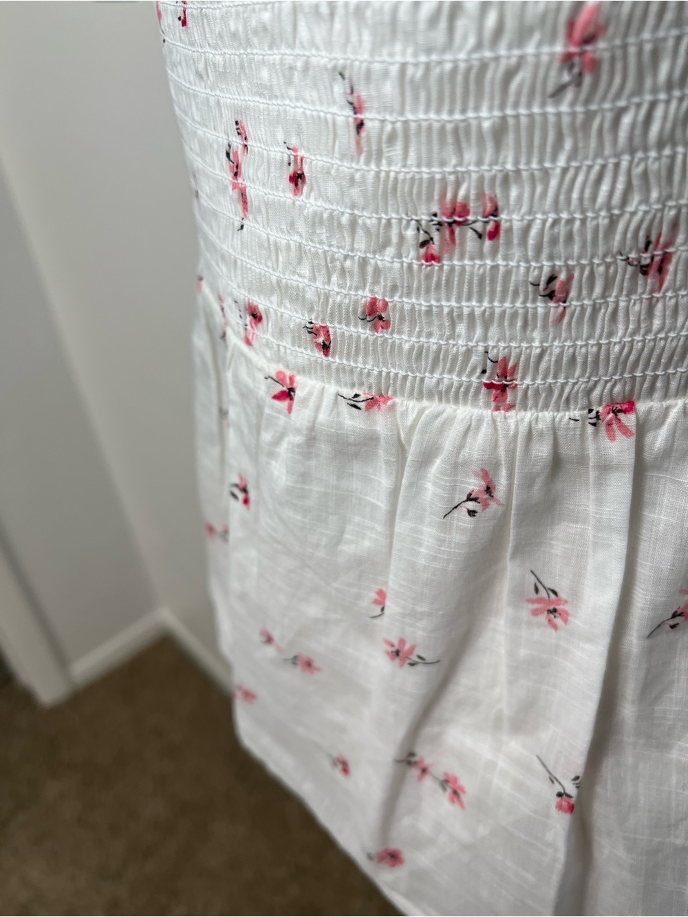 No Boundaries White Cami with Pink Floral Accent - Picture 3 of 9